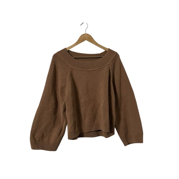 J.CREW Cotton Wide Sleeve Sweater Pullover Tan Top - Picture 4 of 8
